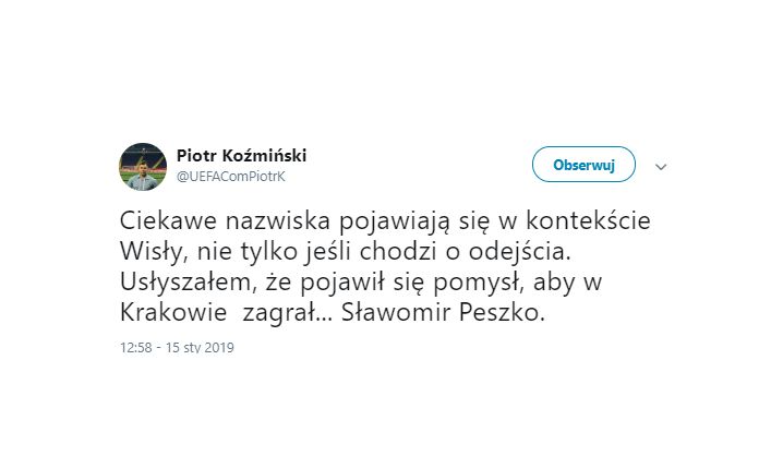 Peszko trafi do Wisły Kraków? :D